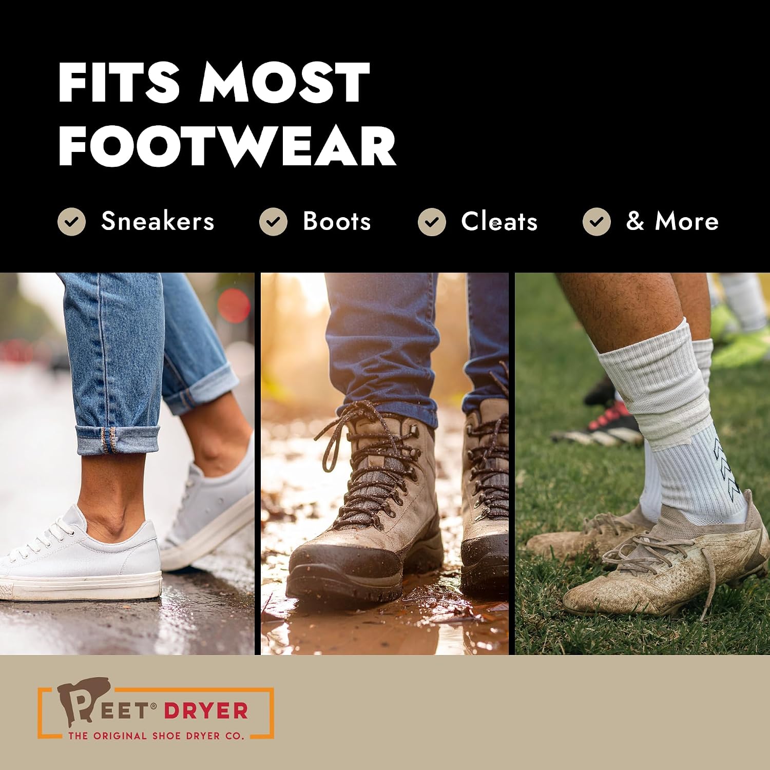 PEET, GO! Portable 2-Shoe Dryer, Electric Boot Dryer with Vehicle Power Adapter, Dryer for Work Boots, Sneakers, Ski Boots Cleats, Athletic Shoes