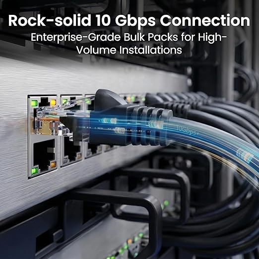 GEARit Cable de Red Cat6 25 ft Negro 10 Paquetes 10Gbps miniatura 2