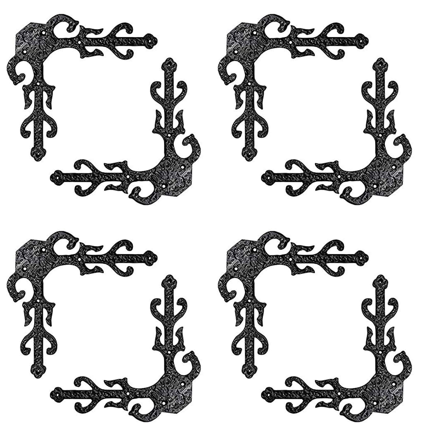 Adonai Hardware Gozan Decorative Antique Iron Dummy Corner Door Strap/L-Bracket (Supplied as 2 Pieces per Pack) - Black Powder Coated — Amazon image 16