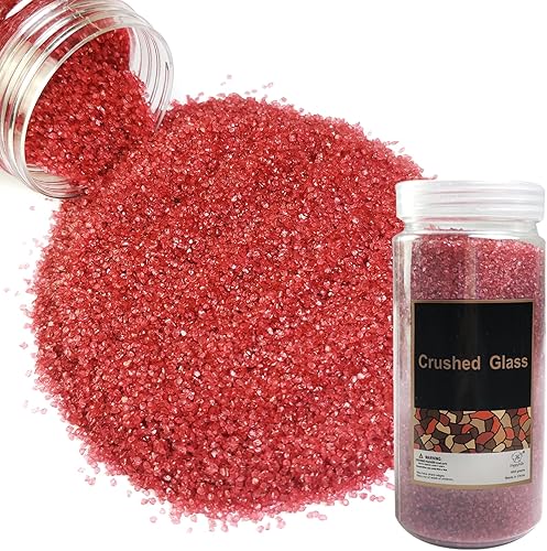 Piezas de vidrio triturado fino de 1.3 libras de vidrio triturado con arena, piedras pequeñas para arte de resina, arte de uñas, manualidades,