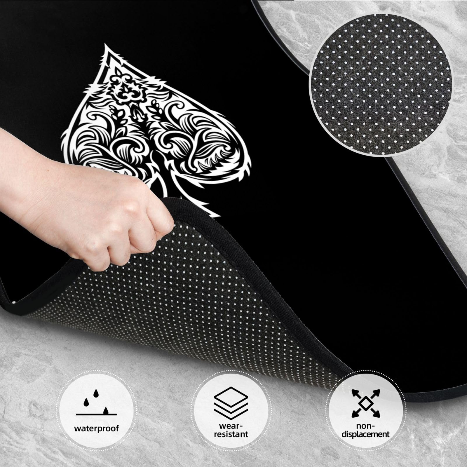 Poker Ace of Spades Floor Mats for Cars All-Weather Car Mats Fit Automotive Floor Mats for Cars Trucks — view 6