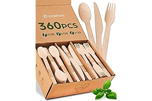 Premium Wood Cutlery Set: Dispose Sustainably