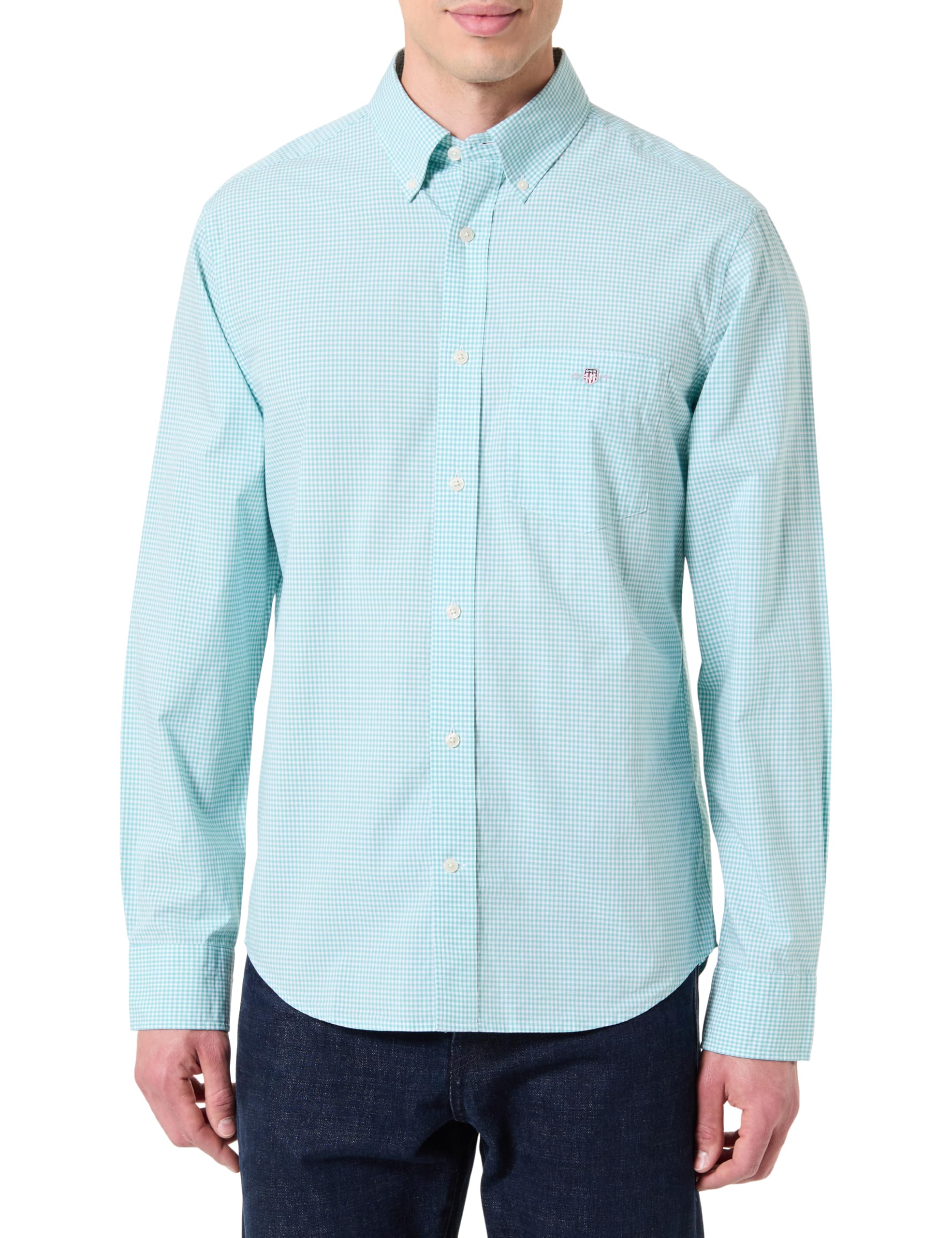 Gant Herren Reg Classic Poplin Gingham Shirt Hemd (1er Pack)