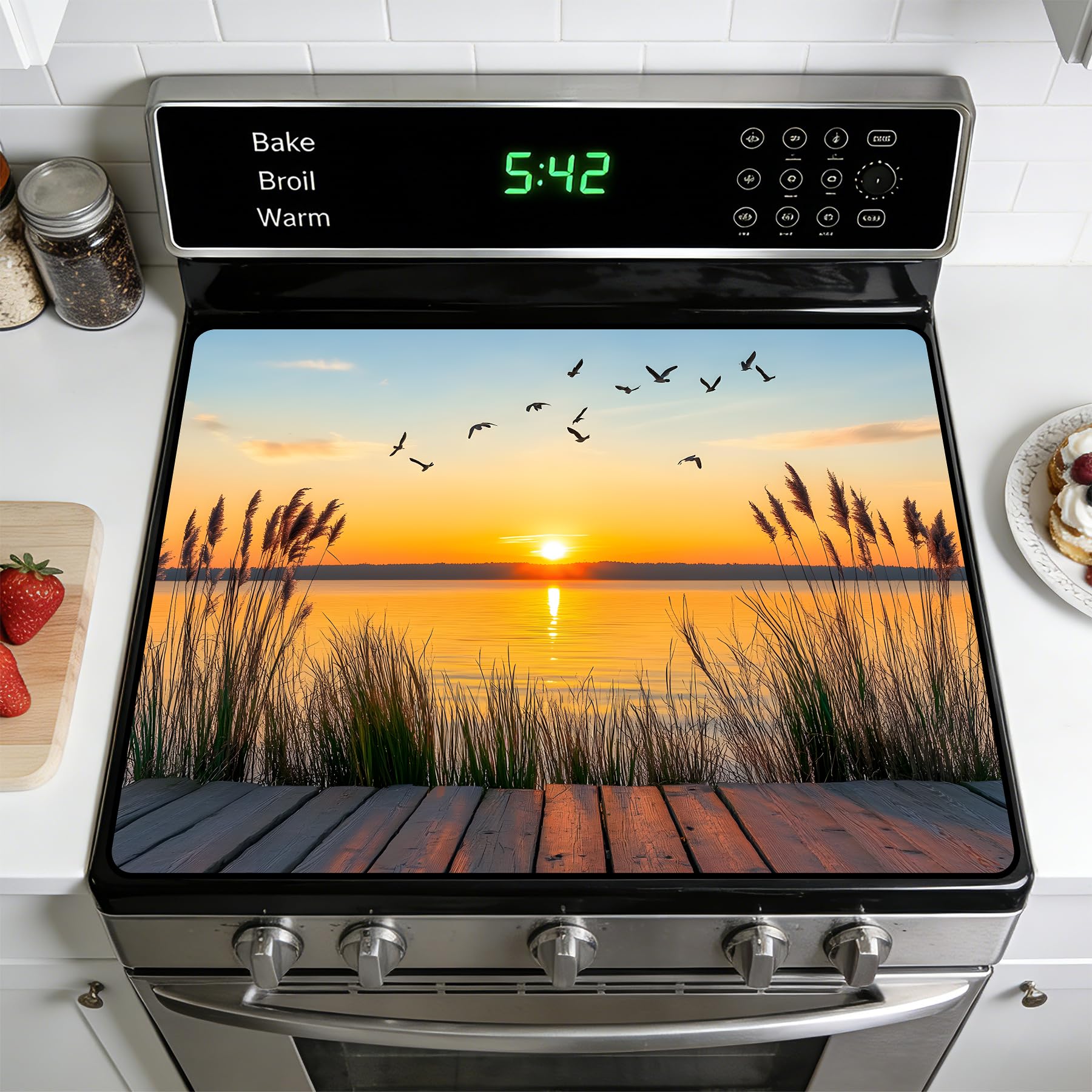 Stove Burner Covers Non-Slip Electric Cooktop Protector Mat (G255175)
