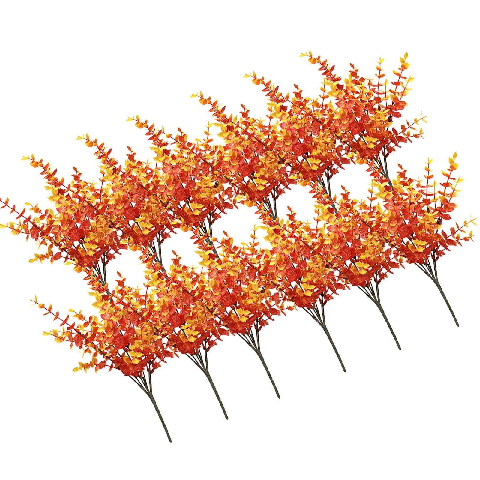Pangboer D Of 12 Artificial Leaves Stems For Home An Table Ecoration Realistic Eucalyptuses Branches Fall Florals Arrangement Faux Fall Leaves