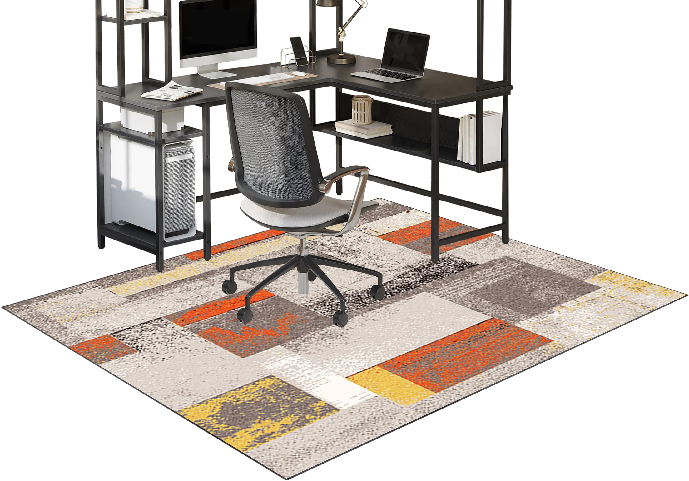 Fzamudng Office Chair Mat for Carpet, Heavy Duty Desk Chair Mat, Floor Protectors for Rolling Chairs, Computer Gaming Chair Mat, Non-slip Carpet Protector Chair Mat for Home and Office 80 x 100 cm