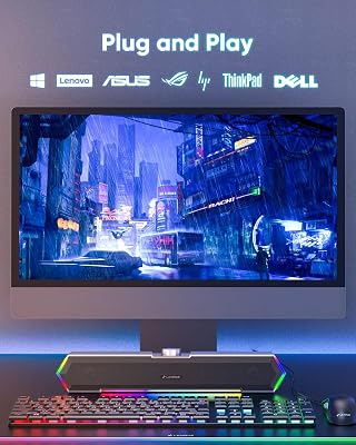 Altavoces de computadora LENRUE G11 para escritorio, luces táctiles Altavoces de PC con sonido Surge Clear, USB C / USB alimentado para computadora de escritorio PC Laptop Monitor