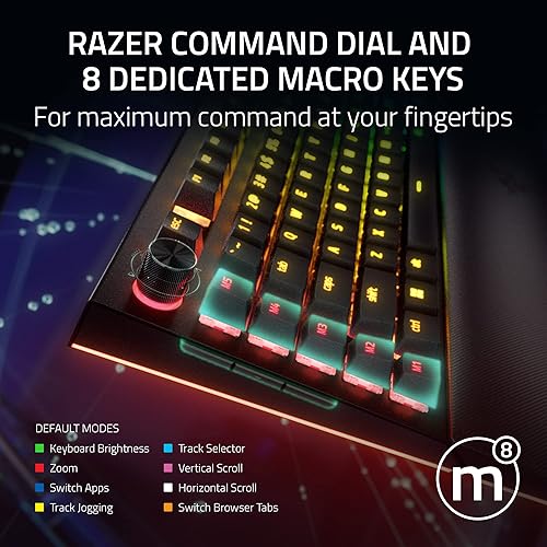 Miniatura 4 de Razer BlackWidow V4 Pro Teclado mecánico con cable para juegos interruptores verdes táctiles y clicky - Teclas ABS Doubleshot - Dial de comando -