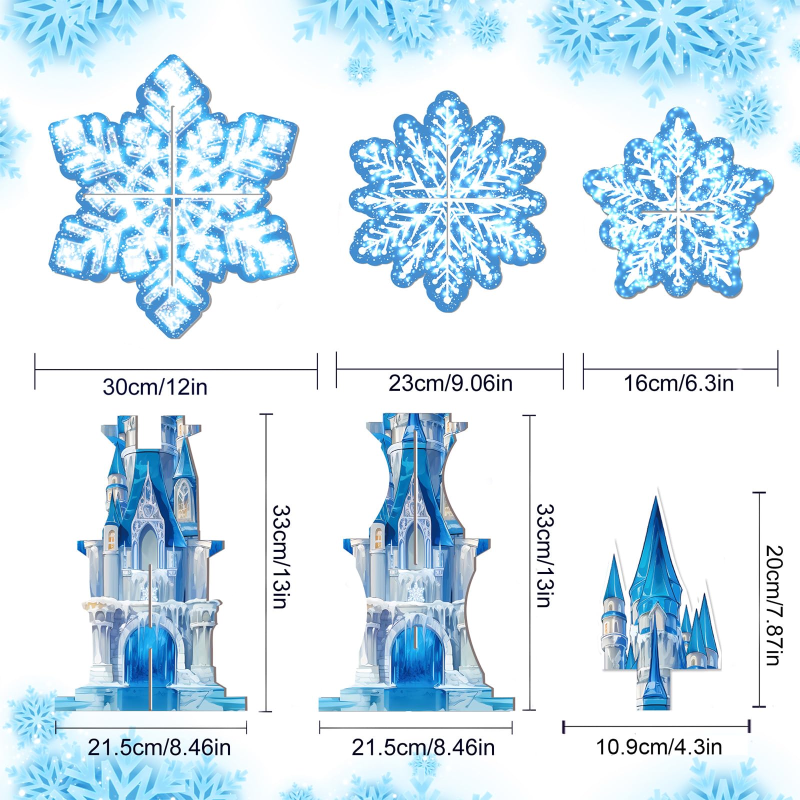 Snowflake Cake Stand 3 Tier Winter Wonderland Party Supplies