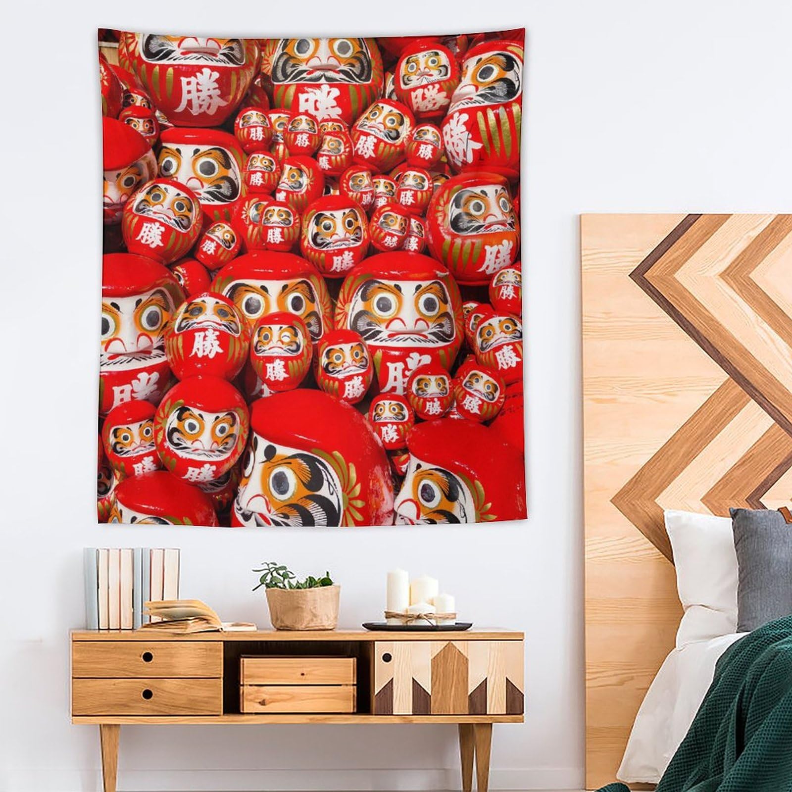 Amazon.co.jp: 和柄 達磨 ダルマ えんぎものだるま (1) タペストリー