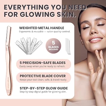 JUNGLE CULTURE Dermaplane Razor for Women • Ladies Face Razor • Rose Gold
