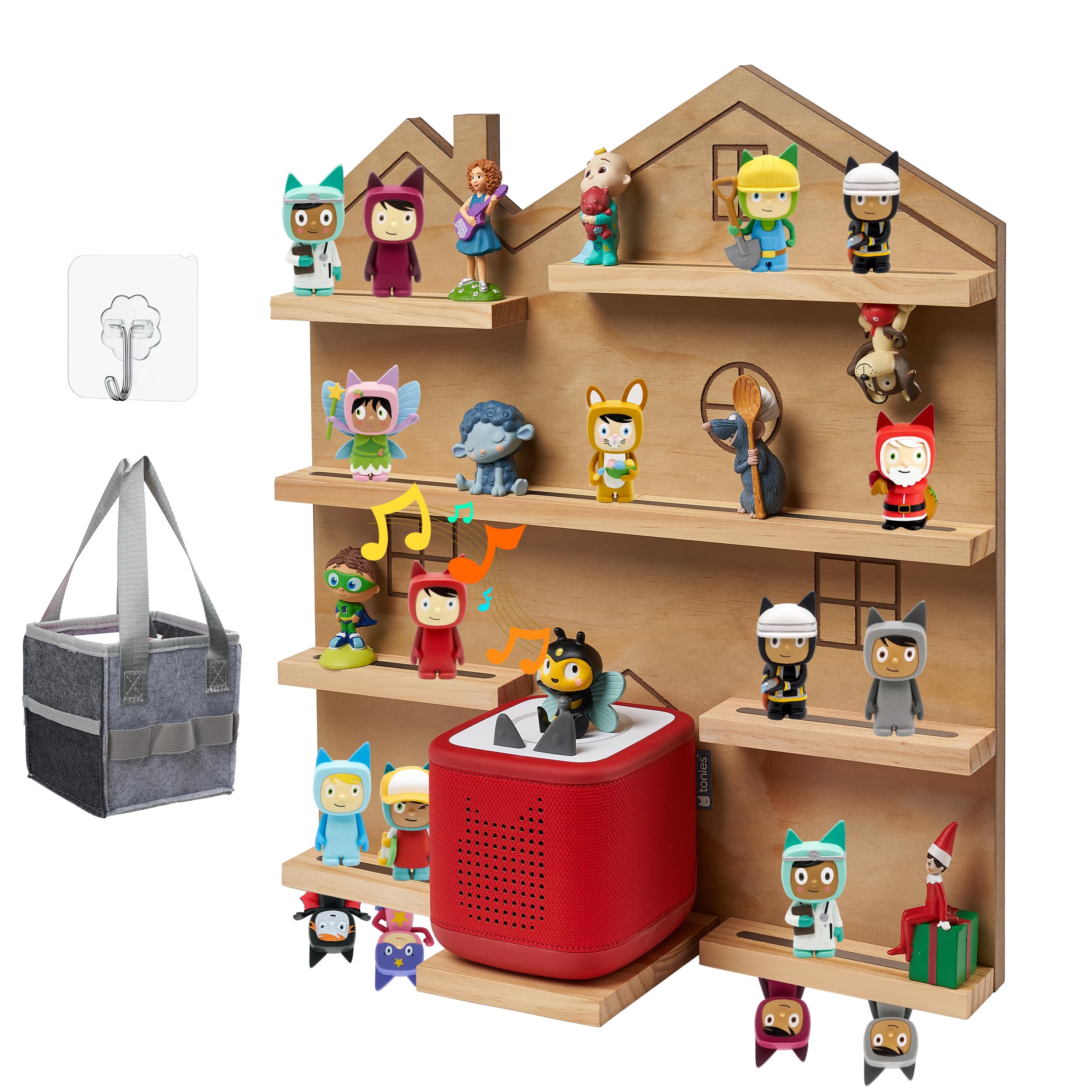 Gieanoo Large House Tonie Shelf for Toniebox 2/1, Magnetic Tonie Wall Shelf