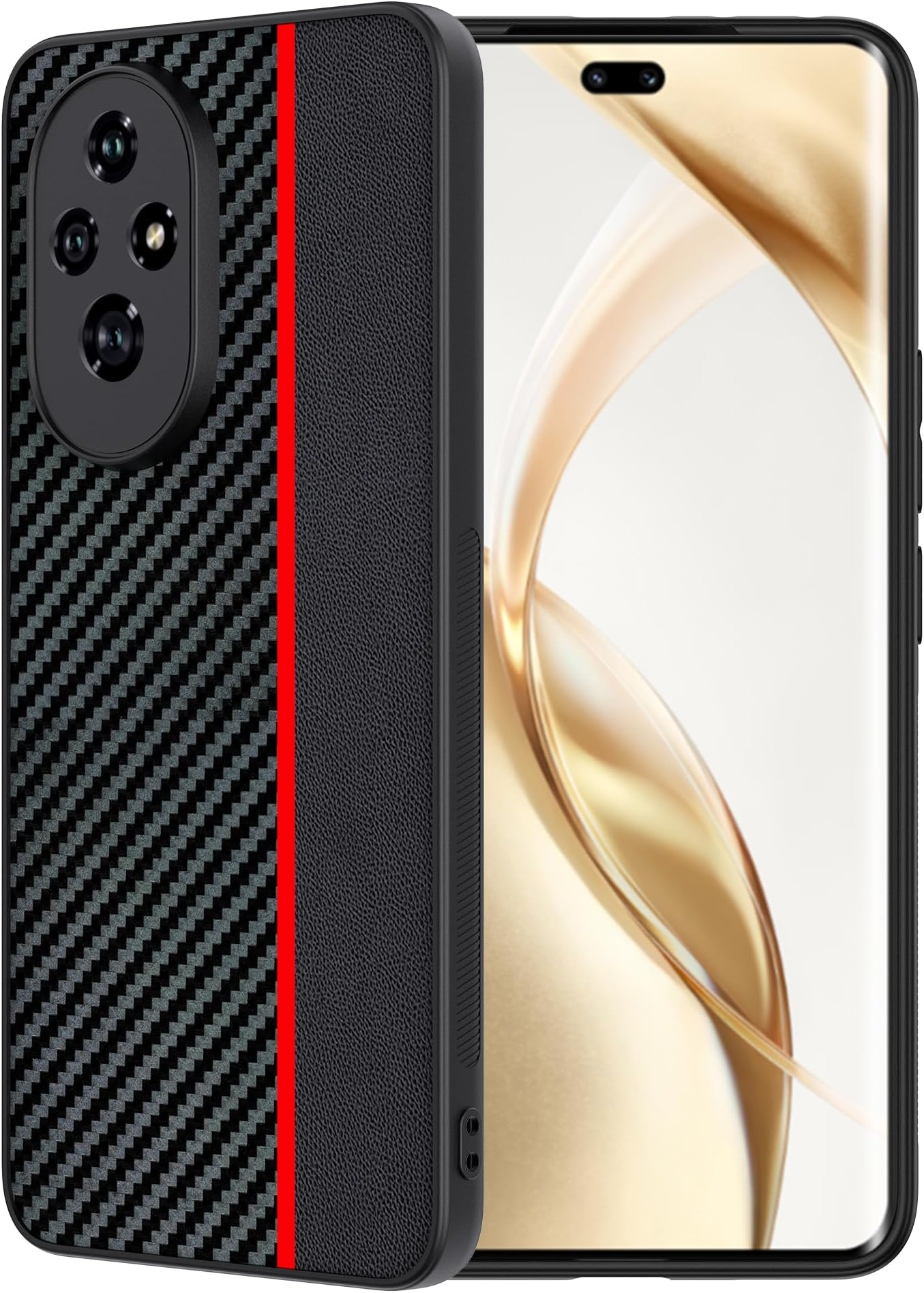 FDHYFGDY Mobile Phone Case for Honor 200 Pro Case, Scratch-Resistant, Shockproof, Camera Protection, Camera Protection, Carbon Fibre Case for Honor 200 Pro Protective Case