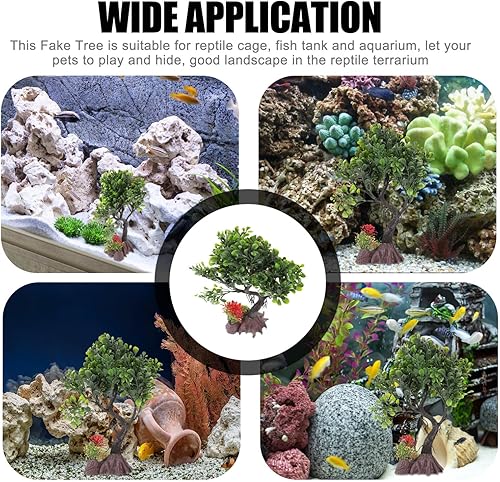 Miniatura 9 de POPETPOP Plantas de acuario Árbol de plástico artificial para el hogar y la oficina Acuario Simulación Plantas hidropónicas de plástico