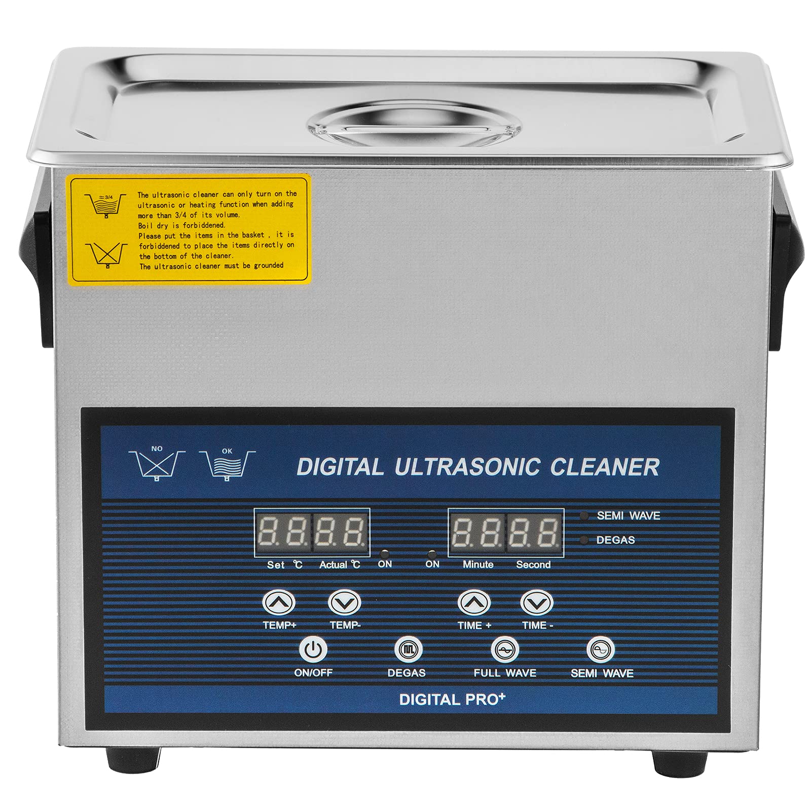VEVOR Ultraschallreiniger 6L, Ultraschall Reinigungsgerät 220V, Zweifrequenz-Ultraschallreiniger Edelstahl, Digitaler Ultraschallreiniger, Ultraschallreinigungsgerät mit LED-Anzeige 28 kHz und 40 kHz