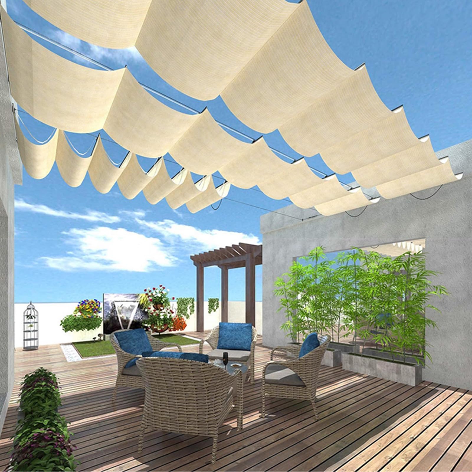 Intrekbare Pergola 3 x 3 m met Luifel – Aluminium Frame, Verstelbare S