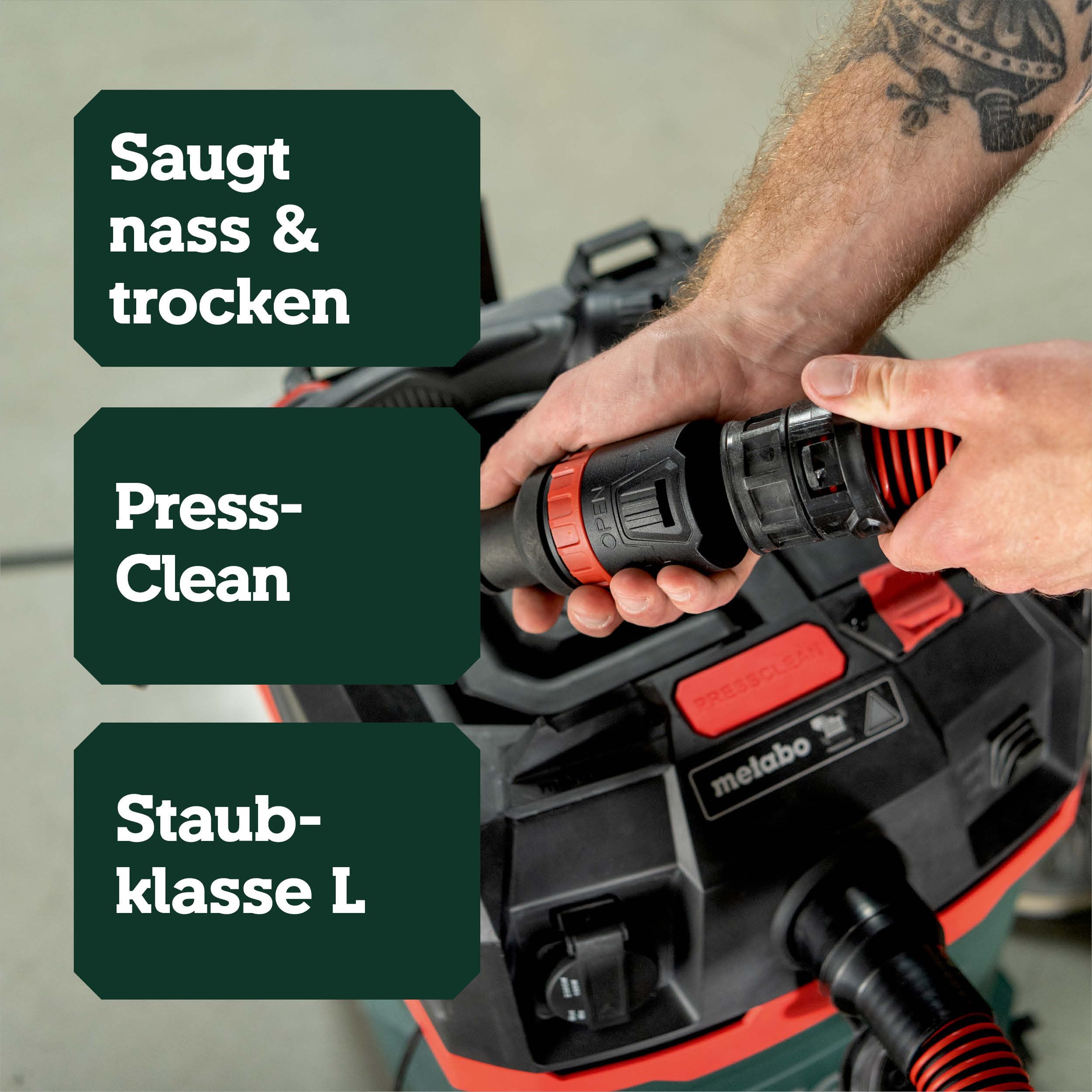 Metabo AS 20 L PC Allessauger Nass-Trockensauger Staubklasse L 1200 Watt PressClean 20 L