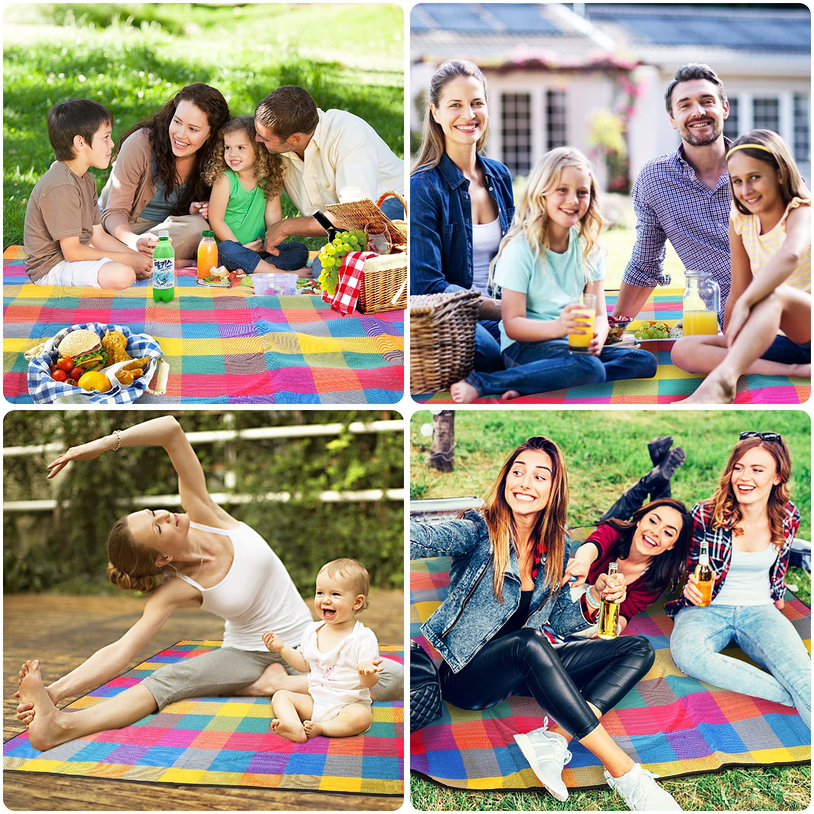 Coperta da Picnic, 150 x 200 cm, Grande con Fondo Impermeabile, Tappetino da Picnic Ideale per Viaggi, Escursionismo e Giardino Coperta da Campeggio, Impermeabile e a Prova di umidità