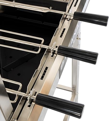 Miniatura 6 de Parrilla de barbacoa brasileña todo en uno - 7 pinchos - Churrasco - Acero inoxidable - Parrilla portátil de leña y carbón Gaucho Churrasqueira para