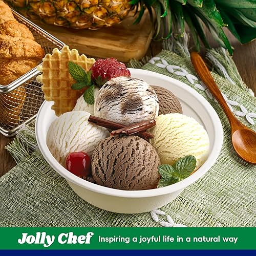 Miniatura 5 de JOLLY CHEF Cuenco de papel desechable 100% compostable 16 onzas Tazones de sopa resistentes 150 unidades Tazones de bagazo biodegradable para