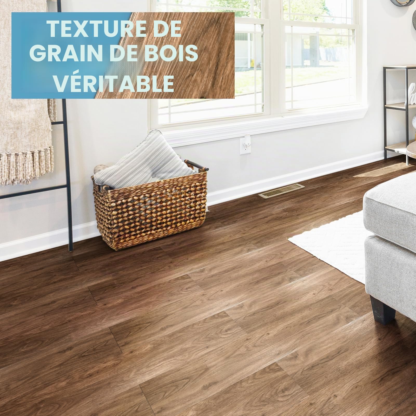 Art3d Lot de 36 Carreaux de Sol adhésifs et Imperméables en Vinyle | d'aspect Bois,Pour chambre à Coucher,Salon,Cuisine,Camping-car,Aspect bois de rose,5㎡
