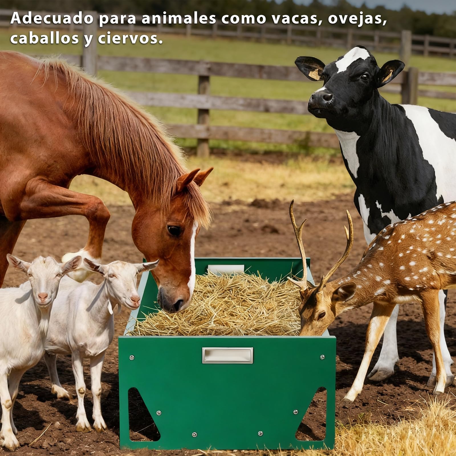 Comedero para Ovejas Acero Galvanizado 100 X 45 X 24cm Comedero de Heno para Caballos para Interior Y Exterior Resistente Gran Capacidad Comederos para Ganado FáCil de Limpiar para Vaca
