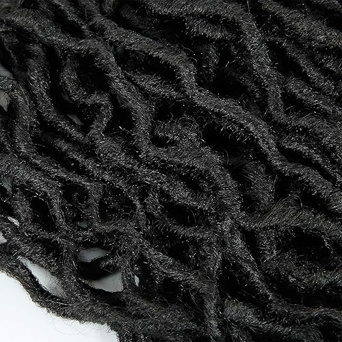 Miniatura 64 de 8 paquetes de rastas de cabello sintético de ganchillo de 18 pulgadas, rastas sintéticas bohemias con extremos rizados, cabello de ganchillo suave