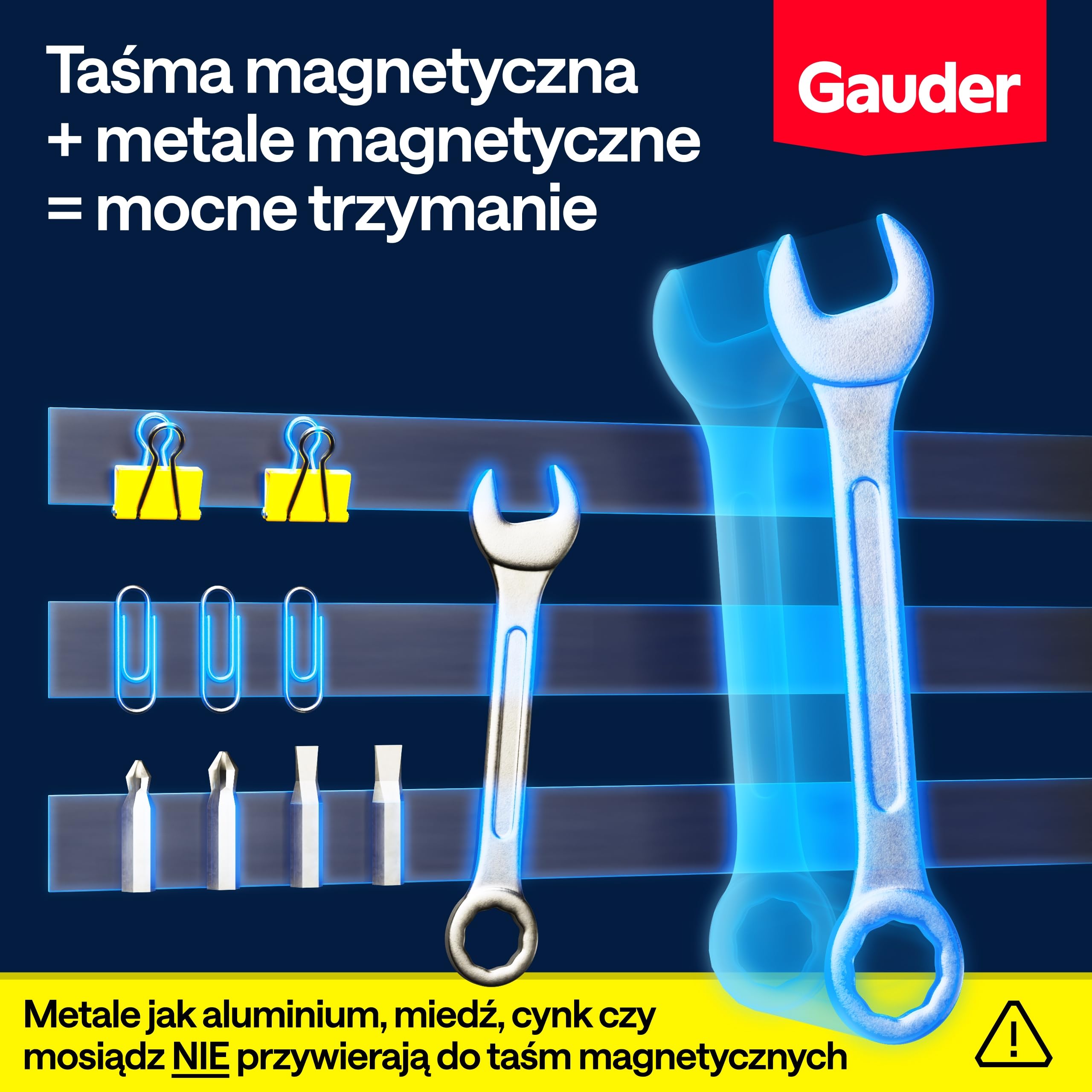 GAUDER Taśma magnetyczna samoprzylepna mocna - Pasek magnetyczny mocny - Przycinalna taśma magnetyczna ekstra mocna - Taśma magnetyczna ekstra mocna - Magnes taśma (6 m x 25 mm)