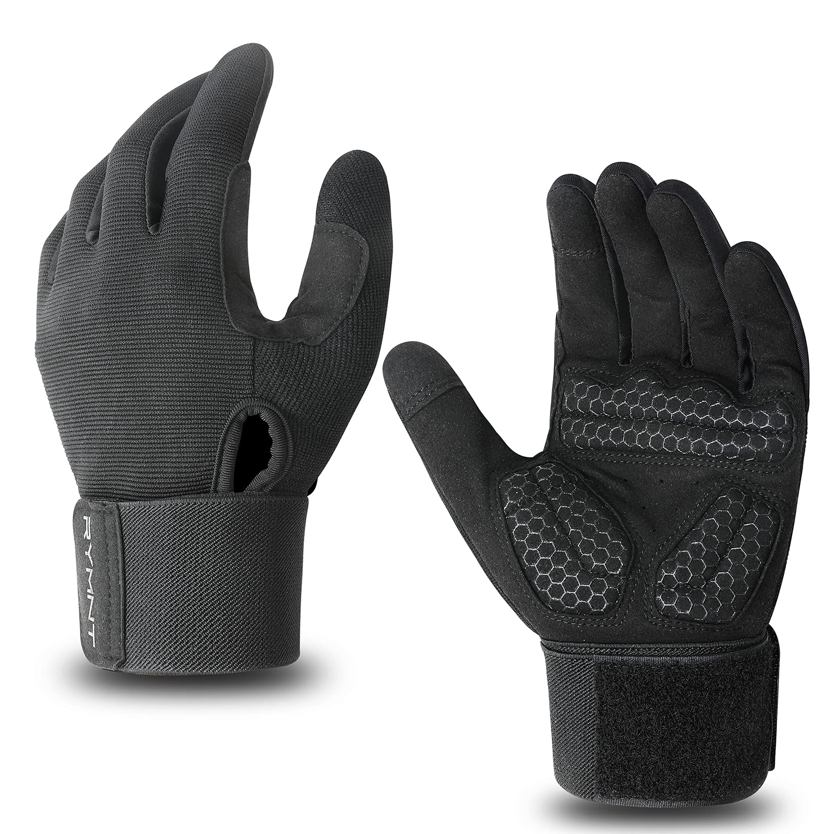 RYMNT Full Fingers Workout Gloves for Women Men-Gym Gloves for Women Weight Lifting, Exercise Crossfit Weightlifting Gloves-Touch Screen-Extra Grip Foam-Padded-Anti-Slip for Fitness,Training,Cycling