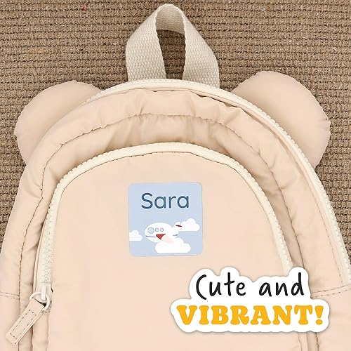 Miniatura 6 de Etiquetas de nombre grandes para niños (33) Calcomanías personalizadas para guardería y suministros escolares Calcomanías duraderas e impermeables