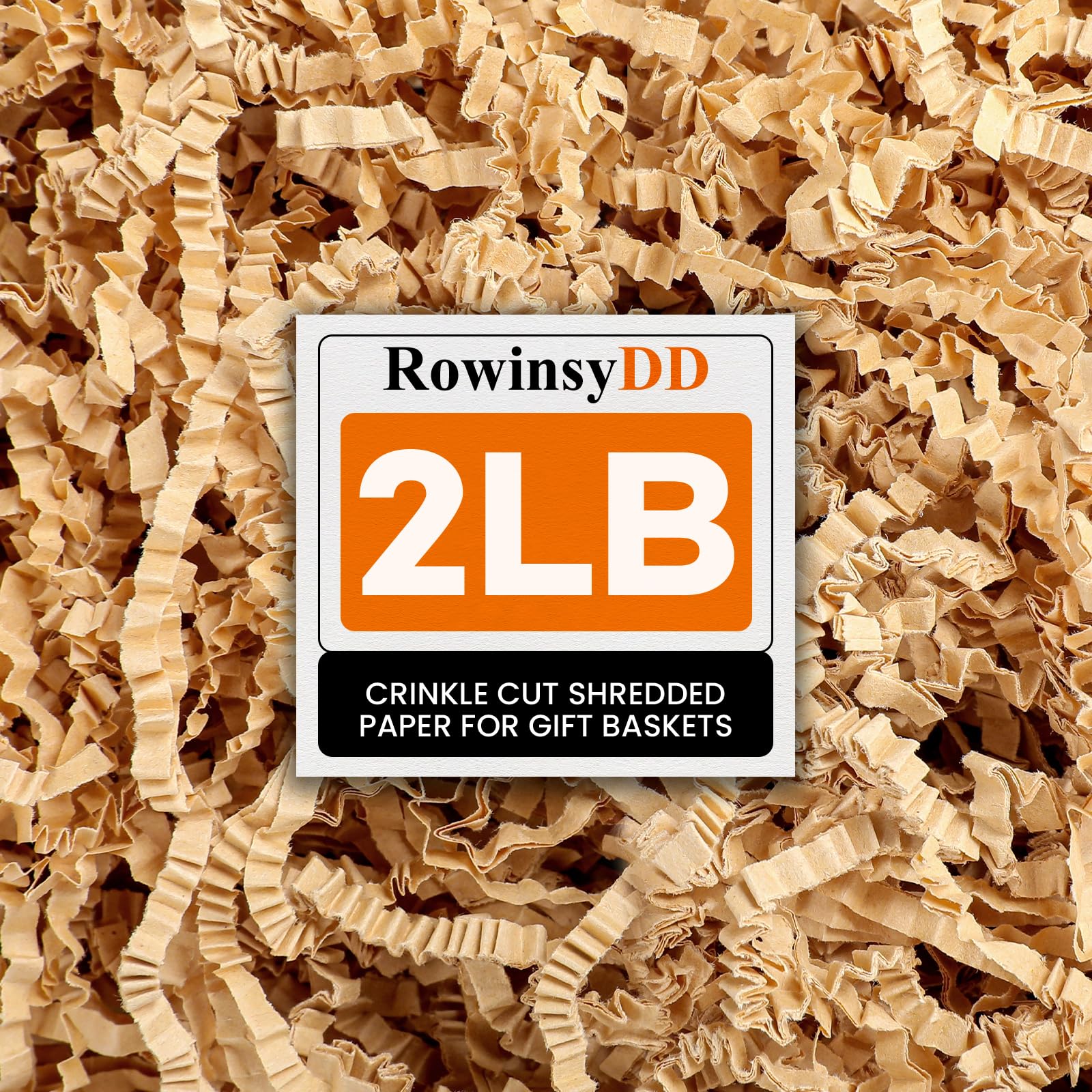 RowinsyDD 2LB Kraft Crinkle Paper Filler, Shredded Paper for Gift Baskets