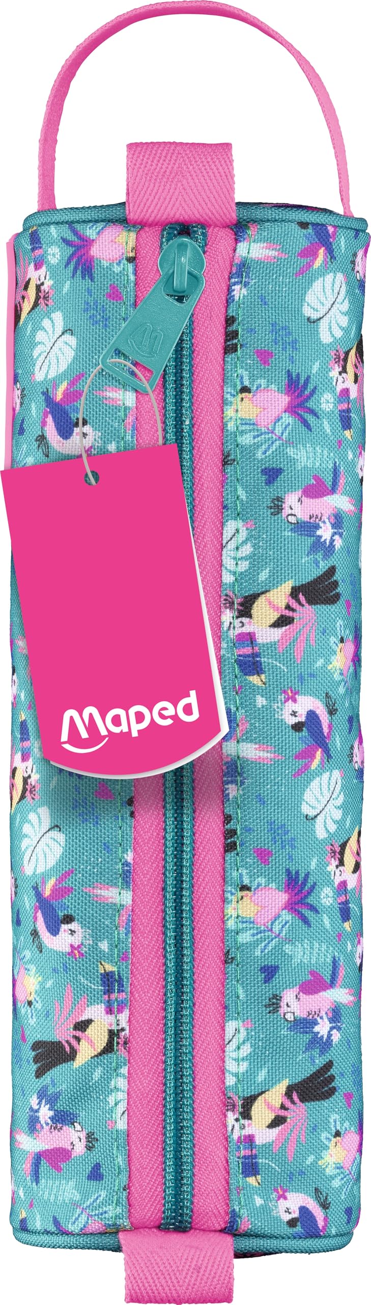 Maped - Astuccio scolastico con apertura XXL personalizzabile reversibile - 1 lato da colorare - Grande apertura pratica - Triangolare 22 x 6 cm - Pastello farfalla