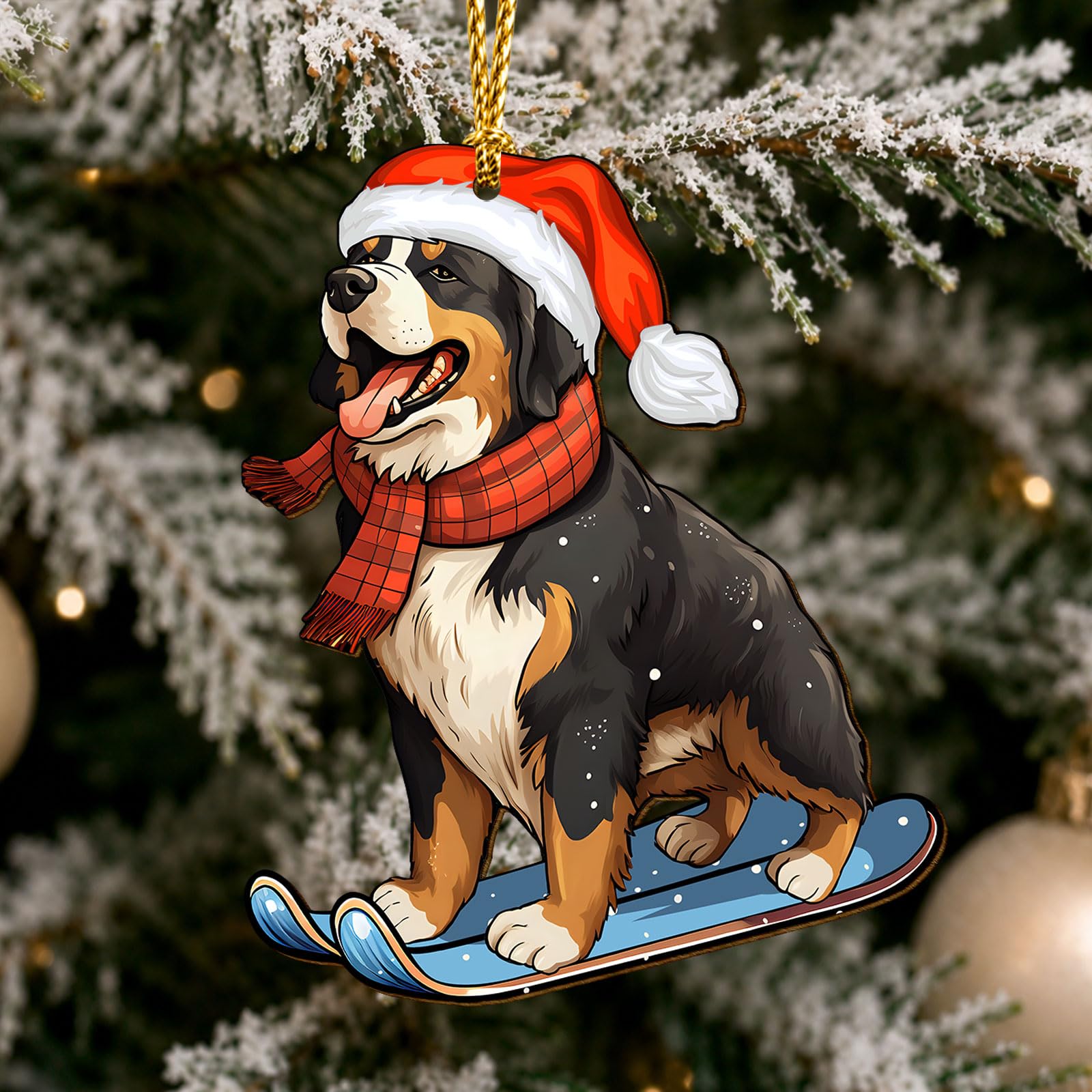 Funny Husky Christmas Ornaments - Wooden Keepsake -12