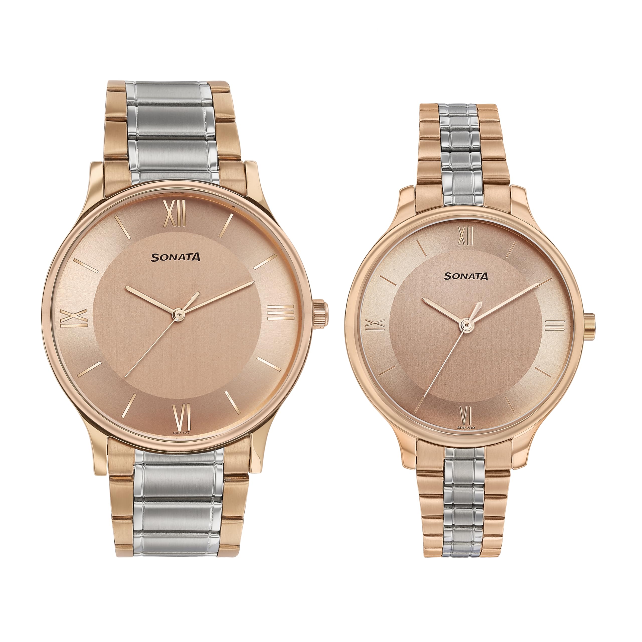 Sonata Modern Bandhan Quartz Analog Pink Dial Stainless Steel Strap Watch for Couple (B0D7VXCH26) Amazon Price History, Amazon Price Tracker