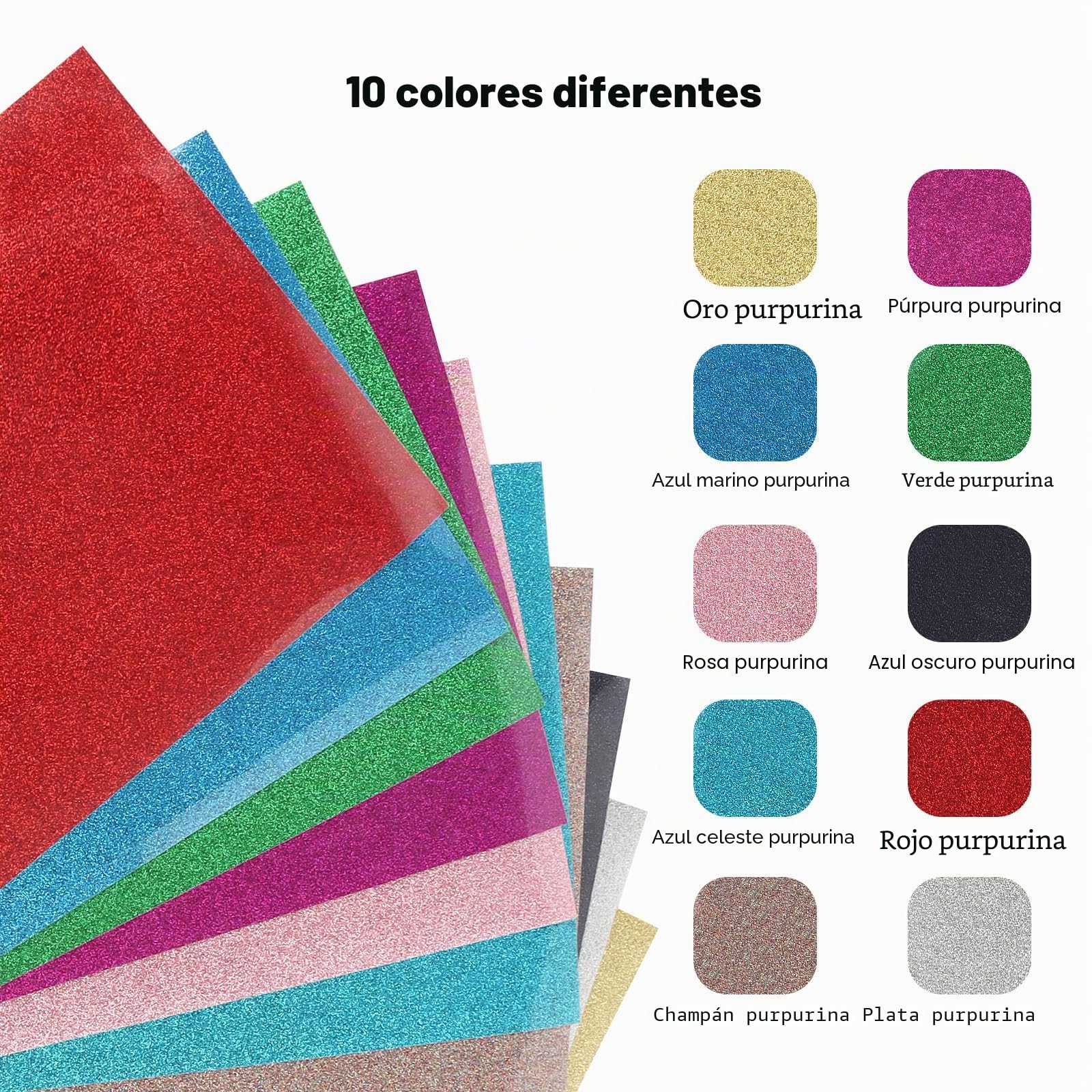 MXTIMWAN 10 Hojas Vinilo Textil Termoadhesivo, 30,5 x 21 cm Vinilo para Textil, Vinilo Permanente - Flex Termoadhesivas para Camisetas, Sombreros, Manualidades (10 Colores)