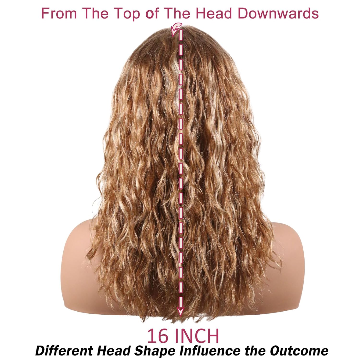 16 Inch Body Wave Wig with Bangs-613 Blonde Highlights Balayaga 100% Human Hair, Dye Bleach Your Style, Tangle-Free, Daily Use or Party for White Women