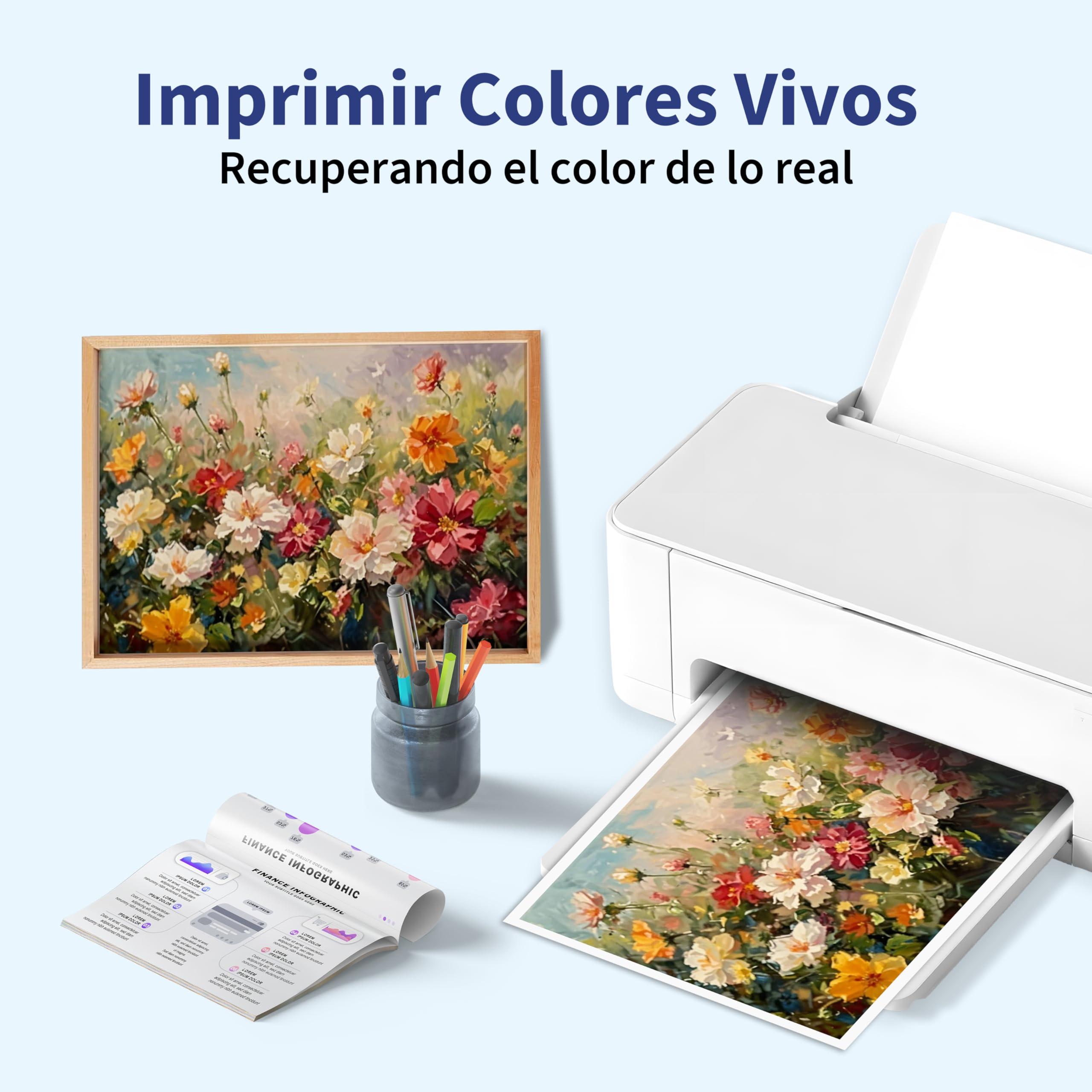 924 Cartuchos de Tinta Compatible para HP 924e Cartuchos Tinta 924XL Pack Compatible para HP OfficeJet Pro 8120 8123 8130 8133 Impresora (4-Pack, Negro Cian Magenta Amarillo)