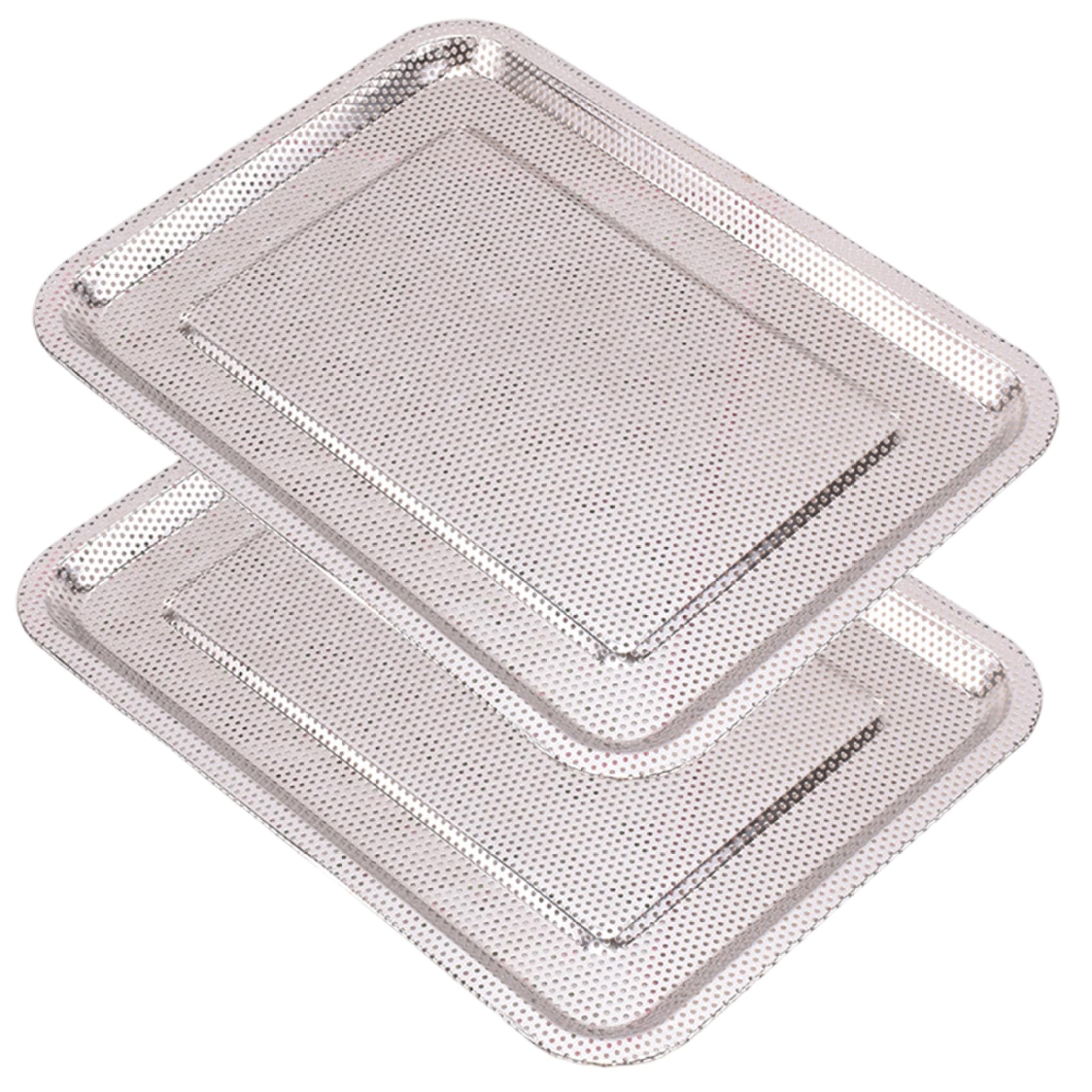 AwnsIMfreien 2-Pack Sprouting Tray, Mesh Microgreens Sieves, 13x9in Seed Sprouter for Indoor Gardening, Cultivation of Salad, Cress, Arugula, Microgreen Tray