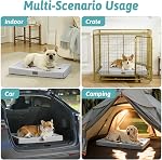 COZY KISS Large Cooling Orthopedic Dog Bed, Q-Max >0.5 Waterproof Egg Crate Foam Pet Bed with Removable Washable Cover, 91.4L x 68.6W x 7.6H cm, Silver Grey