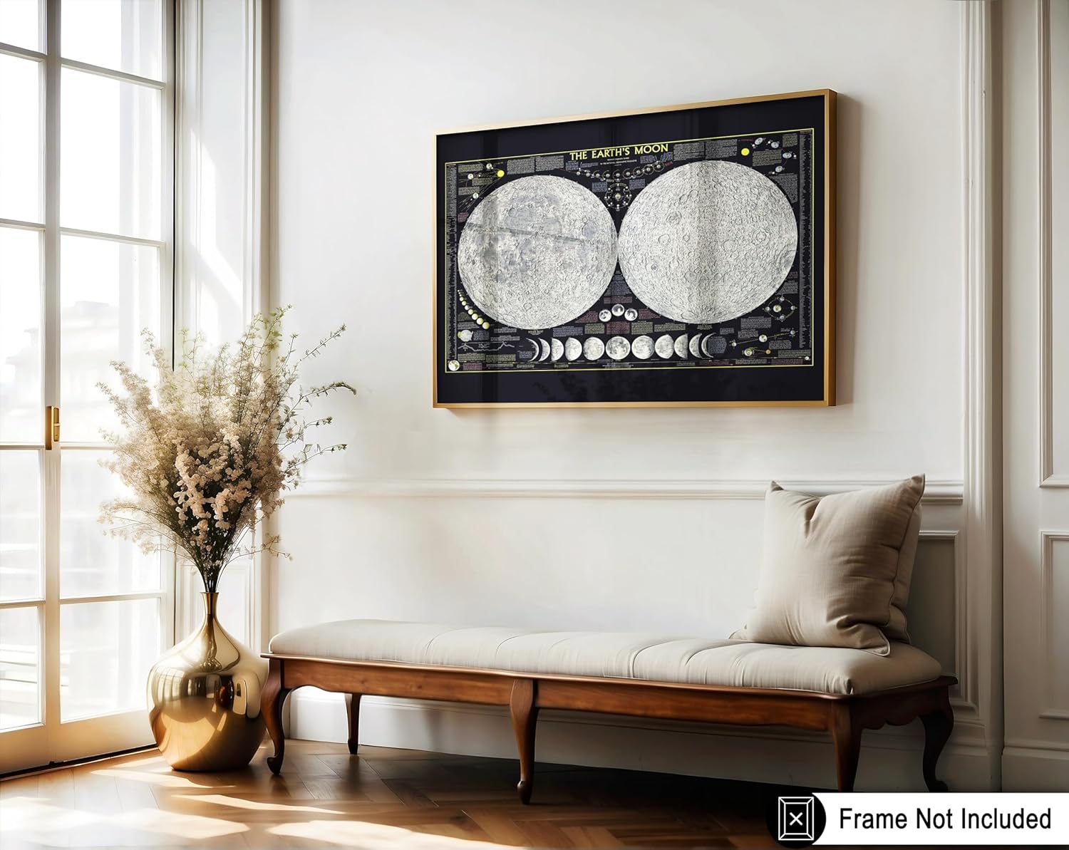 Poster Master Astrology Print - 1969 The Earth's Moon Poster - Gift for Astronomy, Astrology, Lunar Fans - Vintage Art for Home, Bedroom, Kids Room, Living Room, 18x24 Unframed Wall Art