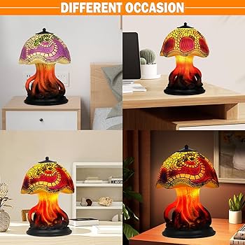 Amazon.co.jp : Lyxaof マッシュルームテーブルランプ レトロペイン