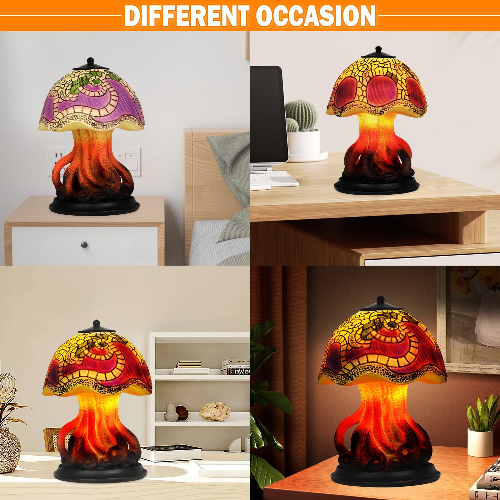 Amazon.co.jp : Lyxaof マッシュルームテーブルランプ レトロペイン