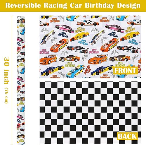 Vista 46 de WRAPAHOLIC Papel de regalo reversible, mini rollo, 17 pulgadas x 33 pies, adorable diseño de gato y azul sólido para cumpleaños, vacaciones