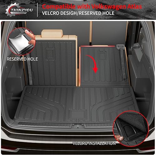 Vista 193 de Alfombrilla de carga compatible con Nissan Pathfinder 2022-2024 2025, forro de carga TPE para todo tipo de clima, accesorios Pathfinder 2023
