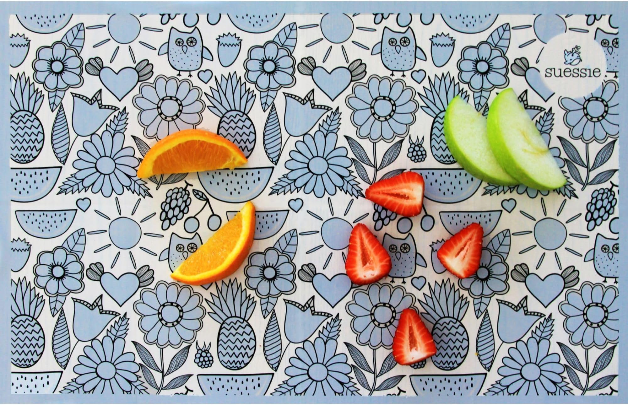 Suessie Disposable Placemats for Baby, Happy Owls (60 Count)