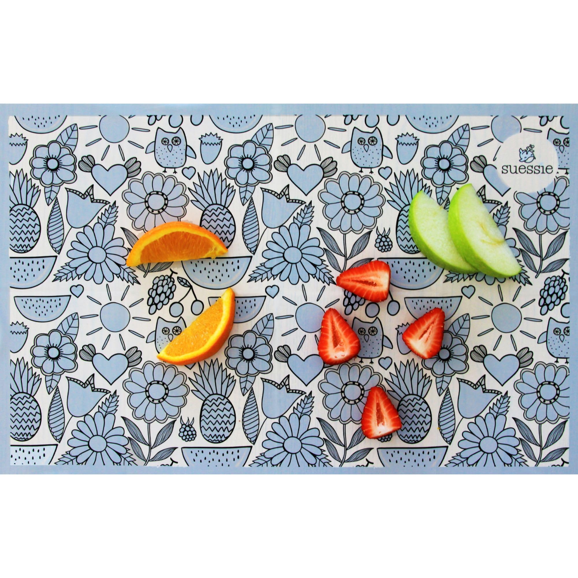 Suessie Disposable Placemats for Baby, Happy Owls (60 Count)