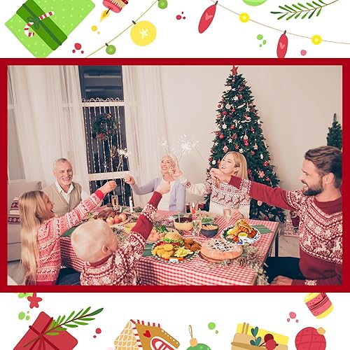 Miniatura 5 de 120 platos de papel de Navidad de 9 pulgadas, platos desechables de Navidad, platos de postre de papel de Navidad, cinturón de Papá Noel, alce,
