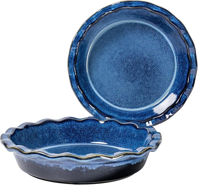 HENXFEN LEAD Ceramic Pie Pan for Baking Deep Dish Apple