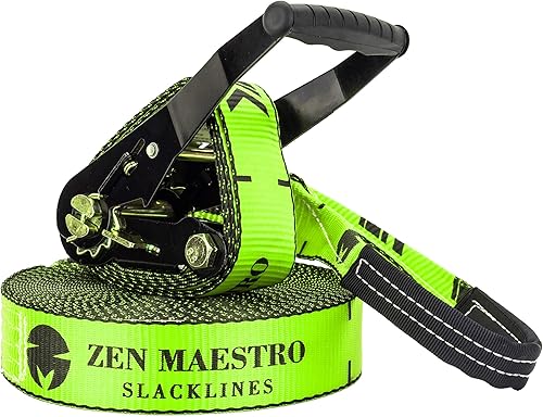 Miniatura 3 de Slackline - Kit completo de 65 pies con protectores de árbol y trinquete línea de entrenamiento opcional bolsa de transporte para entrenamiento de