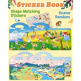Benresive Reusable Sticker Book for Toddlers 2-4 Years, 3 Sets Travel Stickers for Kids, Waterproof Sticker Books for Toddlers 1-3, Crafts Activities for Todddlers 1-3 2-4 3-5